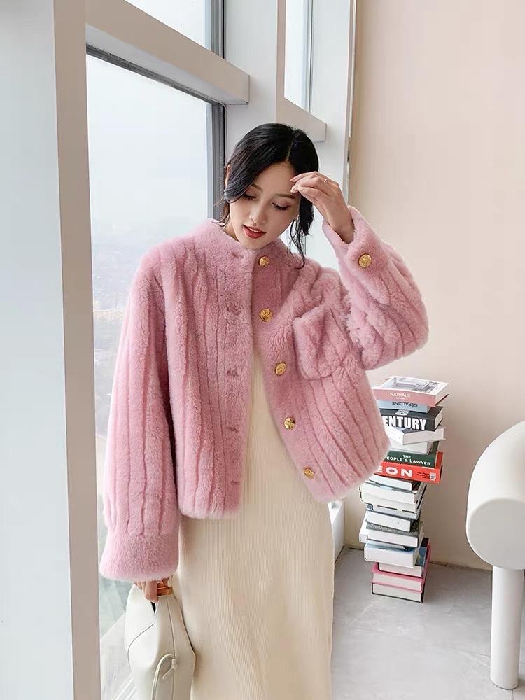 小立领甜美网红范羊毛颗粒外套,女装其它,L·H·X