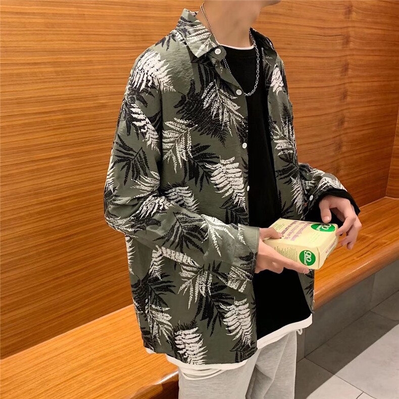 长袖衬衫男港风日系春季韩版潮流帅气衬衣CS11P30,男装衬衫,星座1116-2