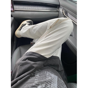 男士复古高街潮牌纽扣腰直筒阔腿休闲裤时尚长裤子 NC77图片