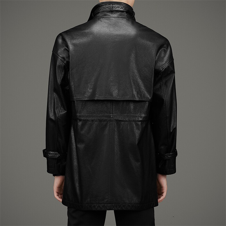 DLSN22010海宁皮衣男山羊皮风衣外套韩版修身商务男装P1200,男装皮衣,电商B360