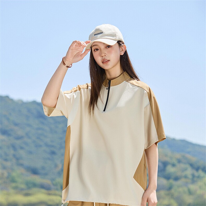 夏季新款潮牌宽松美式拼接男女青少年短袖T恤 A406 T6065 特P35图片
