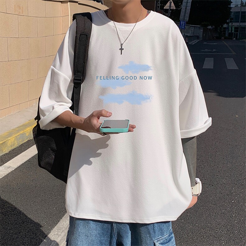 Q11143-P30 春夏季七分袖t恤男大码五分袖男短袖中袖图片