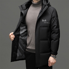 新款可脱卸帽子羽绒服男士冬季加厚御寒羽绒服外套中年男装外套，男装羽绒服，钱塘6003（原4033）