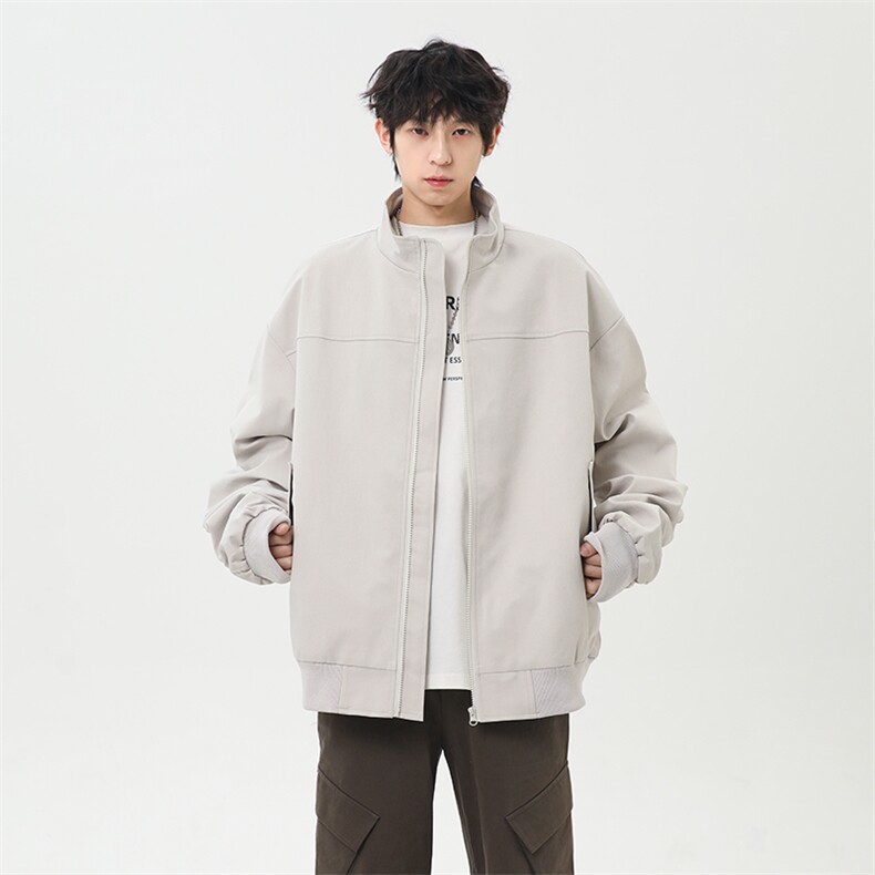 港风美式日系褶皱设计感立领夹克外套男潮XZ213-JK1234-P88控108,男装夹克,星座213