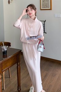 C051-休闲粉色卫衣半身裙两件套-S8701-P190-K268图片