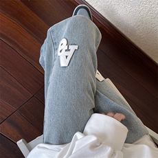 B221美式ins高街小众纯色百搭牛仔裤LK22085-P60控78，男装牛仔裤，电商B221