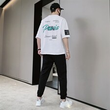 2023夏季新款短袖T恤套装运动休闲宽松潮流两件套男装F306P68，男装休闲套装，电商A086