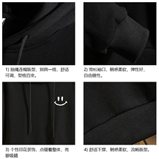 WY2204-P35加绒款-P40纯连帽卫衣男大码运动帽衫宽松薄砖墙，男装卫衣，电商A040A