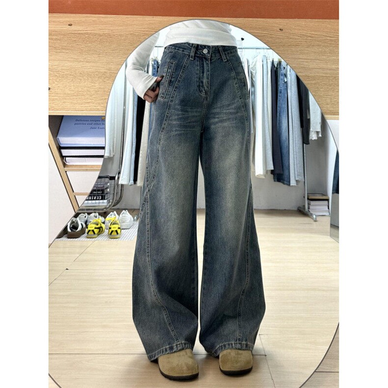 【有货】1071CC-特P48美式复古蓝牛仔裤男女解构直筒裤子,男装牛仔裤,星座1007（原301D）
