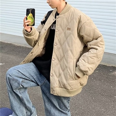 M8010新款潮棒球领ins简约青春流行文艺标准慵懒印花百搭棉衣男，男装棉衣，星座308A-1（原309B-1）