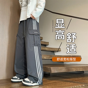 2025港风潮流工装宽松松紧速干伞兵裤男图片