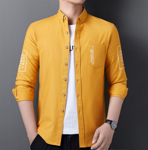 时尚衬衣商务休闲长袖衬衫中年男秋装宽松寸衫上衣BJY8803-P80图片