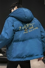 【】A003-HY8008-P130冬装新款印花连帽面包服棉衣木木，男装棉衣，电商A003