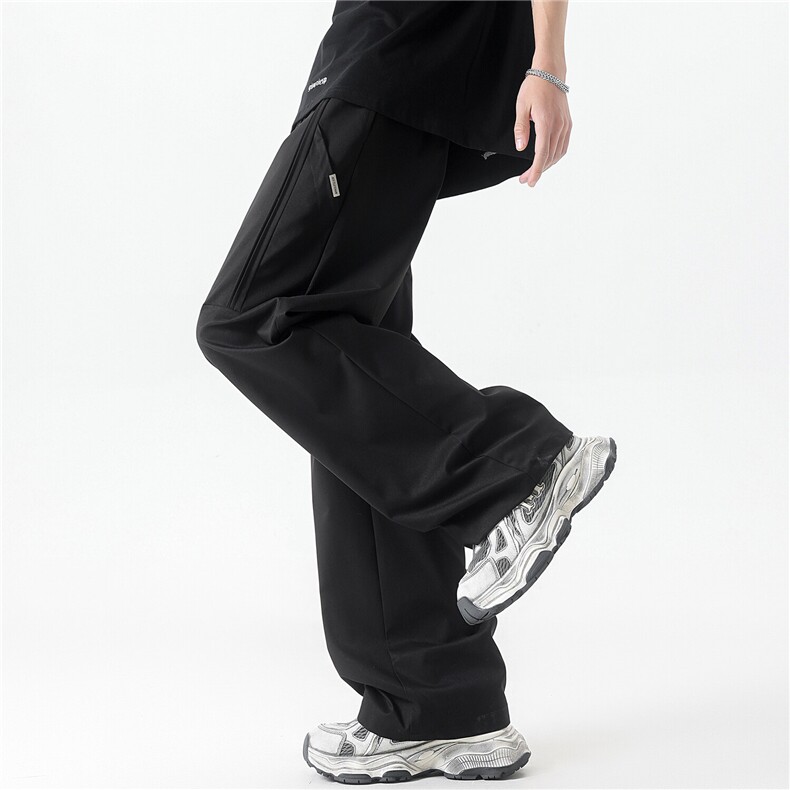 X416B-KL3002-特P45限78重磅2025潮牌高级感复古休闲垂感阔腿卫裤，男装休闲裤，星座416B