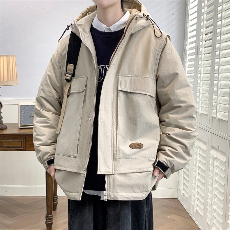 冬上新加棉加厚休闲棉服港风连帽棉衣外套男女 8318-P130控价178图片
