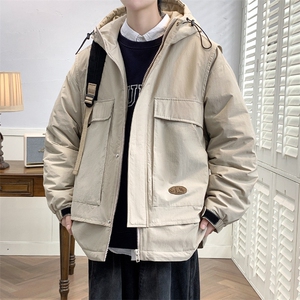冬上新加棉加厚休闲棉服港风连帽棉衣外套男女 8318-P130控价178图片