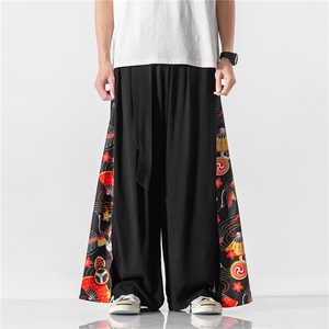 风汉服改良复古禅意茶服宽松大码直筒阔腿裤 K109/P85图片