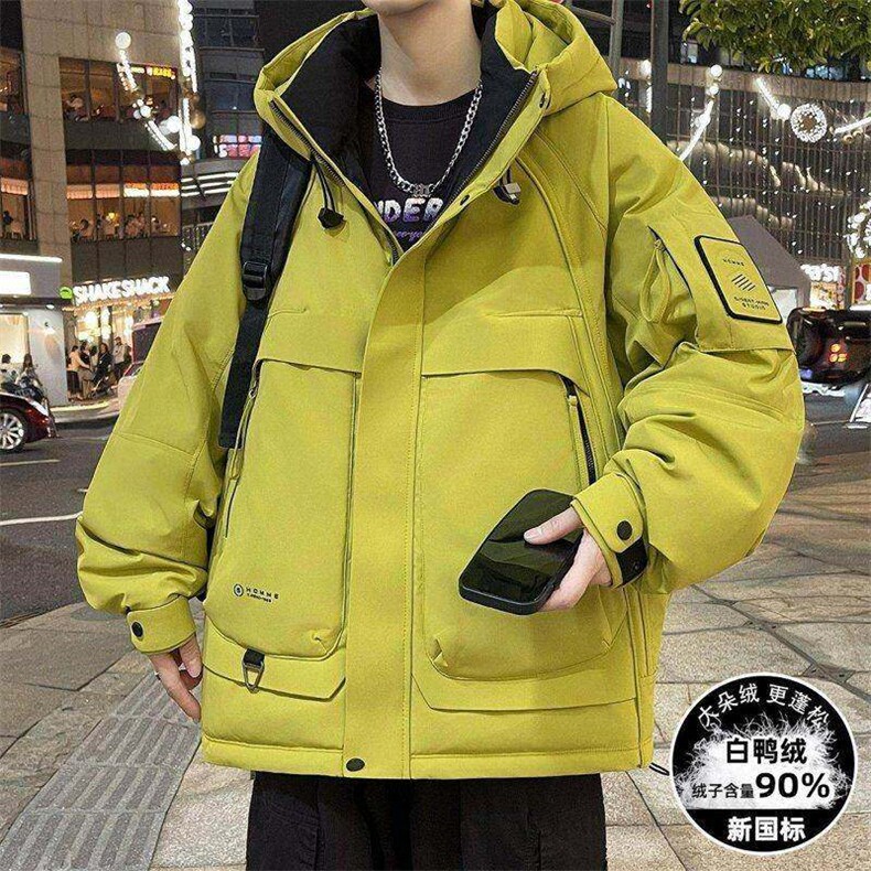 Y9018-特P268连帽羽绒服男加厚保暖工装连帽潮流时尚休闲夹克男,男装夹克,电商D310B