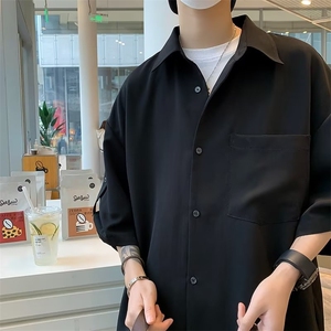 夏季新款衬衫潮流慵懒男方领衬衫 P36图片