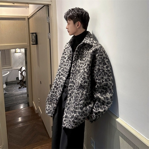秋冬新款豹纹潮男时尚单品夹克外套男 A071-1008-P75图片