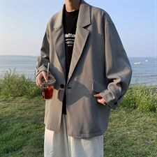 春秋季韩版ins宽松复古西服潮流休闲西装外套男上衣W3617-P52，男装西服，星座512-2