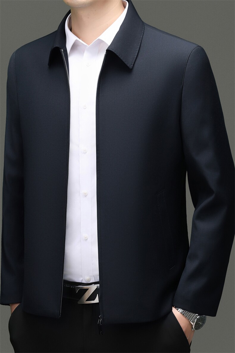 HM8116秋冬新款男士夹克翻领商务休闲领导服男装纯色外套,男装夹克,电商B360A（原721A）