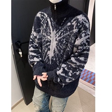 美式高领毛衣外套男秋冬季美拉德慵懒软糯针织开衫上MZ665-P62，男装针织衫/毛衣，星座412-3