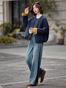 黄色宽松巨好看小个子棉服女撞色拼接2025冬季新款短外套气质图片