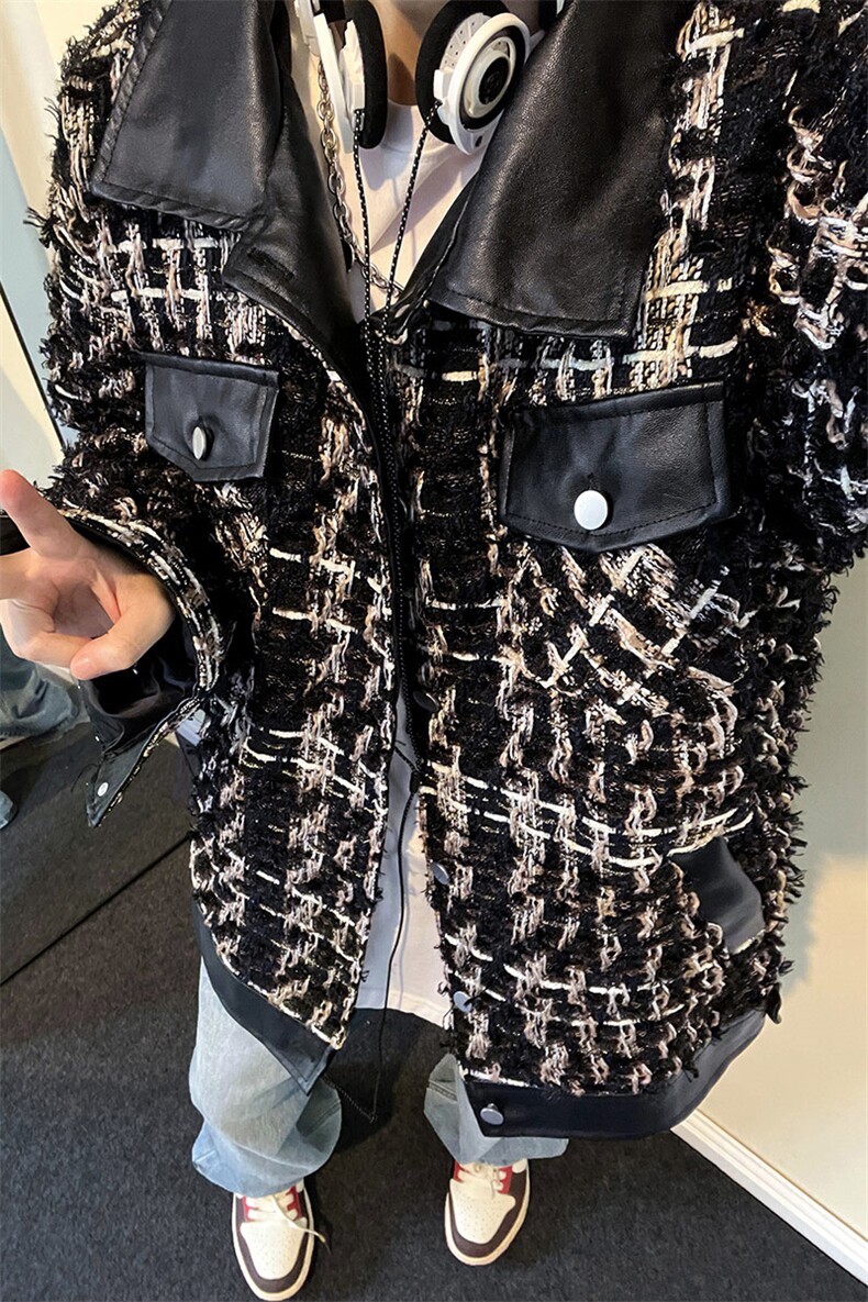 ！抖音直播小香风拼接夹克衫外套CP27-P100,男装夹克,电商B371