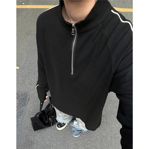 冬季男装2026新款打底衫半高领拉链秋装内搭长袖T恤卫衣S362-P48,男装T恤,电商A233-1