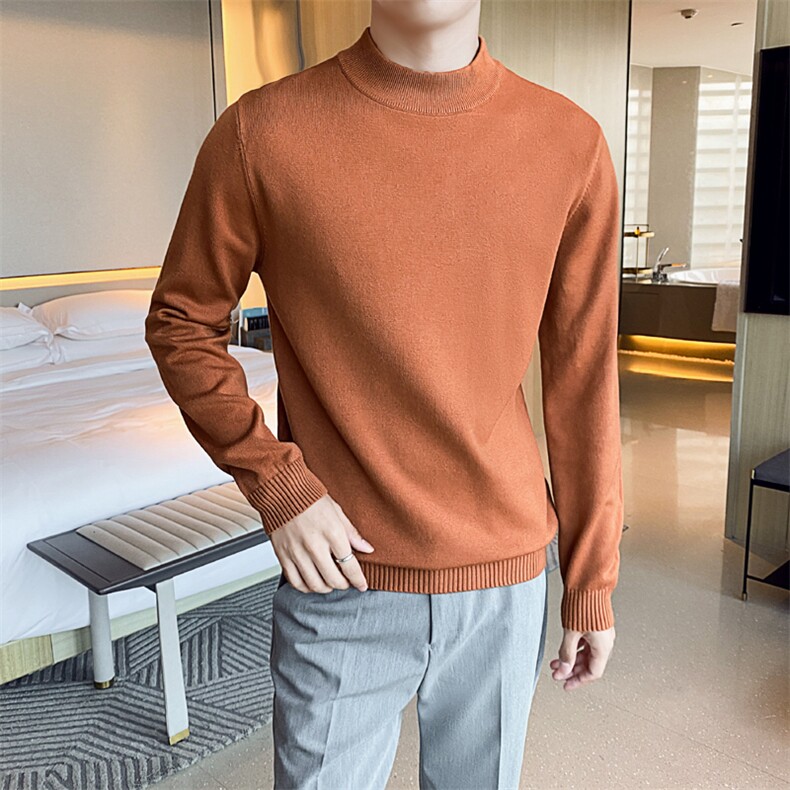半高领毛衣男生打底衫针织衫纯色MY631-P35,男装T恤,星座1012-1