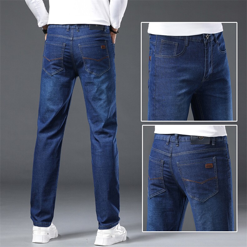 宽松直筒商务牛仔裤男2025年秋季款修身弹力休闲百搭潮流外贸款，男装牛仔裤，星座224-1