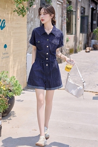 牛仔宽松连体裤女2025夏季新款网红小个子连身短裤高端外穿连衣裤图片