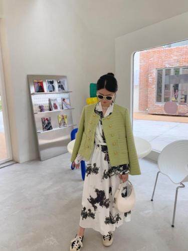 泼墨连衣裙，女装连衣裙，HE