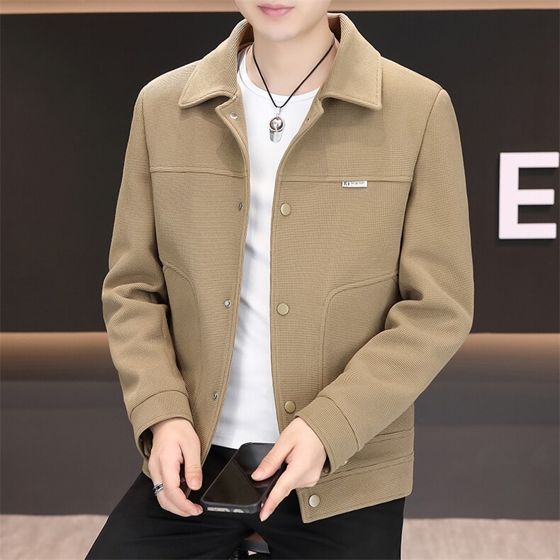 秋季新款男士商务休闲简约百搭潮流翻领夹克外套上衣7915P90，男装夹克，电商B226