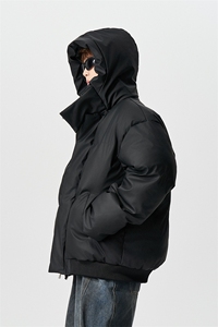 内景冬季保暖PU皮防风面包服男宽松百搭棉衣连帽外套MF00760/P100图片