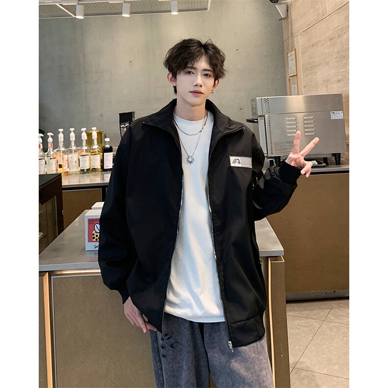 美式高街外套男秋冬休闲棒球服潮牌飞行员夹克情侣款JK054-P60图片