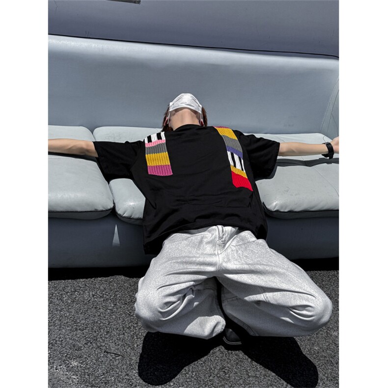 XZ1005-1-TTH0043-批58，夏季彩虹短袖T恤,男装T恤,星座1005-1