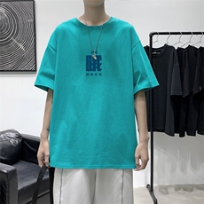 T2282P25港风室内潮21夏季新款潮流男士短袖T恤宽松半袖体恤衫，男装T恤，星座510A-1