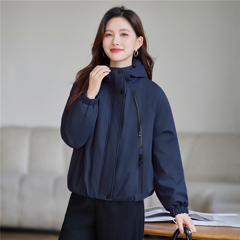 现货!2025年冬季时尚连帽加绒加厚款女外套,女装棉衣/棉服,依恋蒂丝