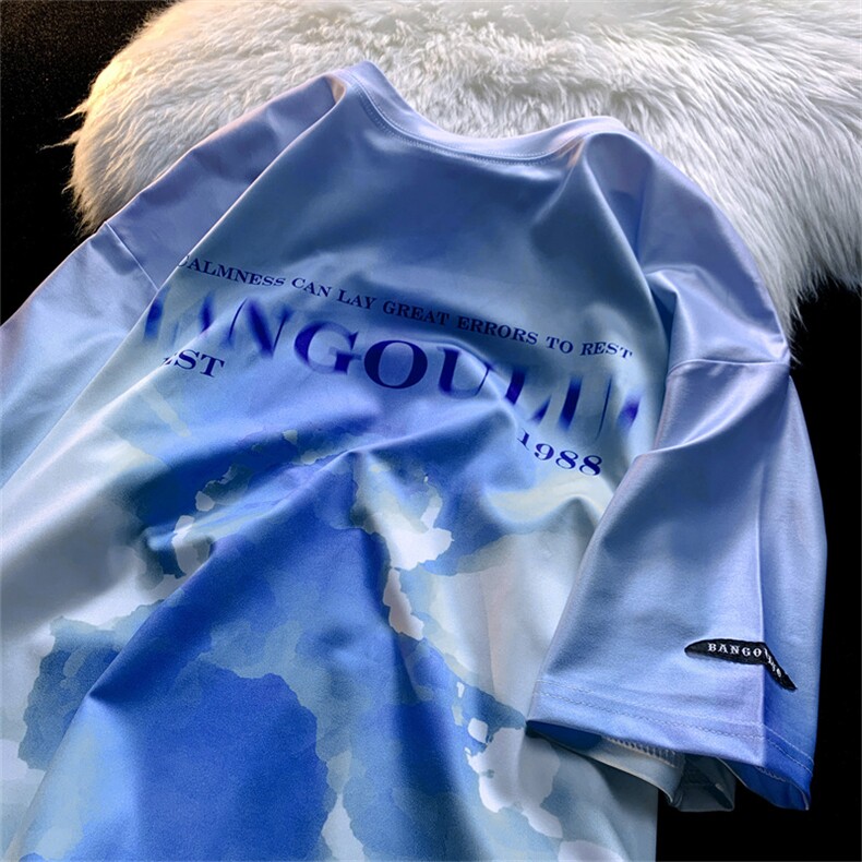 T恤潮流圆领男港风印花2026夏季新款短袖时尚B299-X5187-P30-控49，男装T恤，电商A061-1