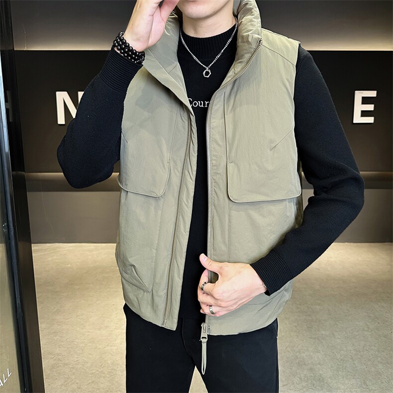 标男士潮牌羽绒马甲保暖羽绒服刺绣坎肩背心MJ01-P145,男装背心/马甲,电商D327