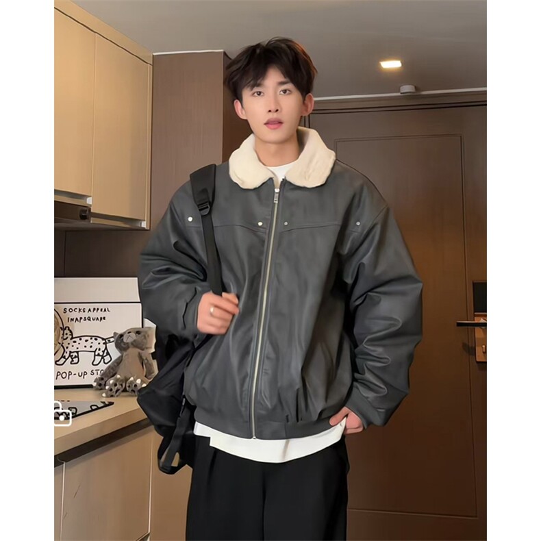W8217P130控178皮毛扎染加绒加厚宽松休闲棉衣棉服,男装棉衣,电商B205