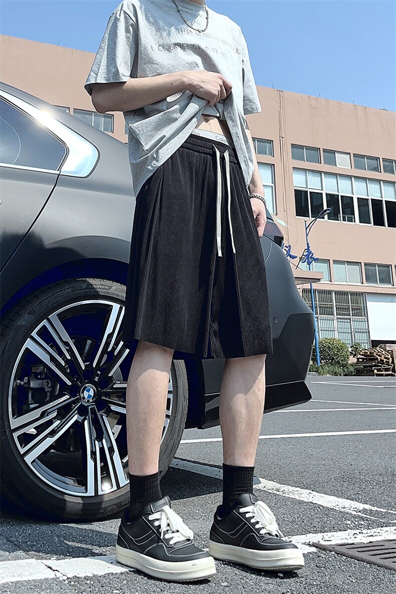 A178男女同款冰丝条速干短裤休闲夏季外穿宽松休闲裤DK159-P20,男装休闲裤,电商A178