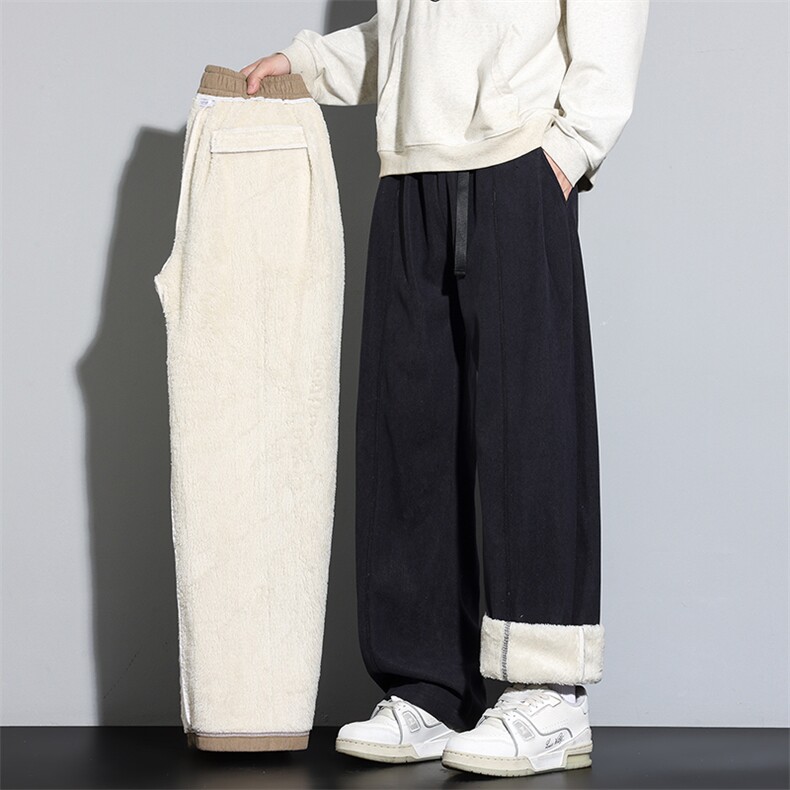 得物二开羊羔绒上新加绒加厚潮牌青少年裤子带腰带CK838加绒P48，男装卫衣，星座301B-2（原A443-1）