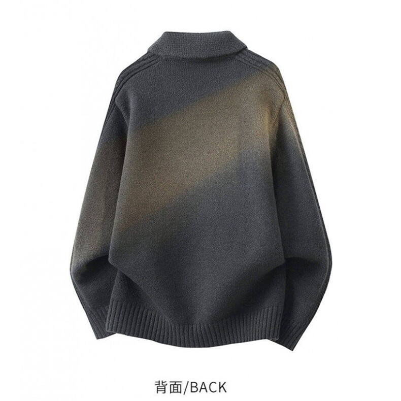 MM318-P73新款潮牌宽松翻领高级感半拉链套头毛衣,男装针织衫/毛衣,星座617A-2