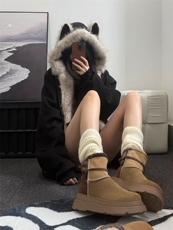 网图座山雕秋冬季连帽猫耳朵棉衣男女情侣装棉服外套潮流特P99，男装棉衣，电商C306-1