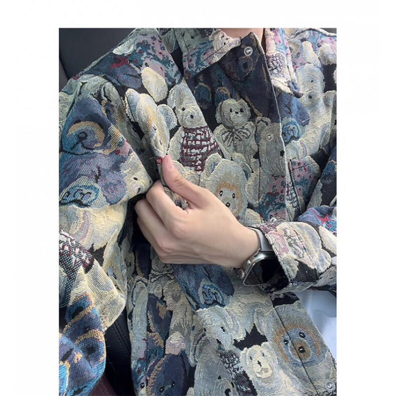网络图现货复古潮牌个性提花休闲图色牛仔外套翻领JXXF033-P55,男装工装外套,星座715-7