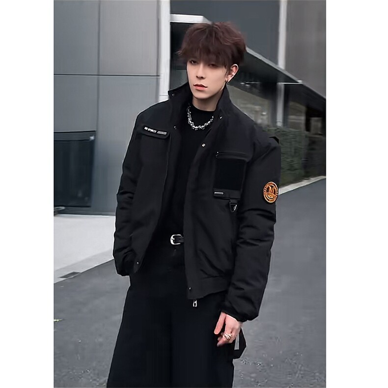 抖音冬季新款工装骑兵服拉链立领棉服男潮M218-P128 (网图）图片