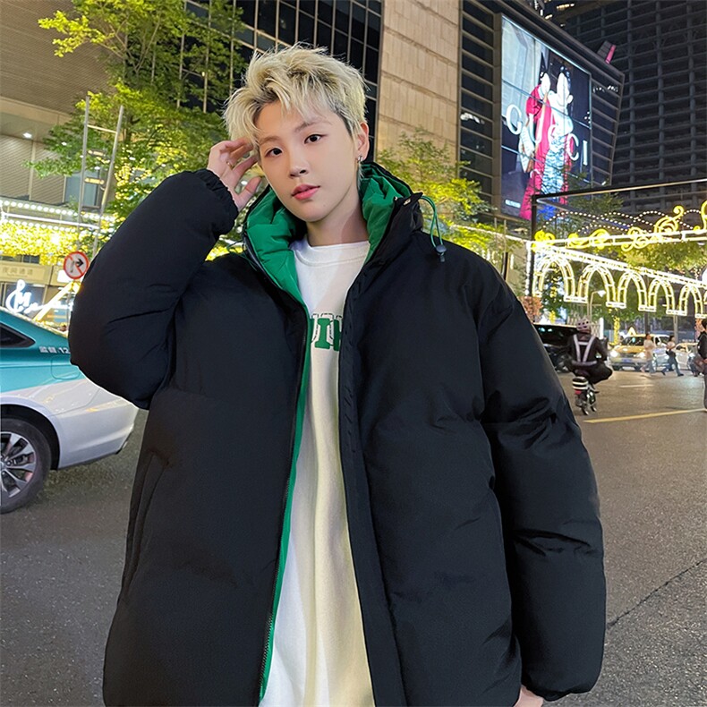 抖音得物宽松情侣连帽假两件面包服休闲百搭棉服AB-MY2271-P75,男装棉衣,星座717